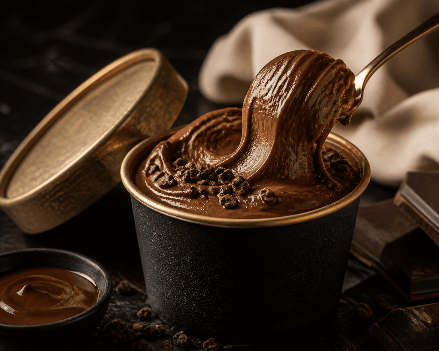 Chocolate Belga servido com textura cremosa